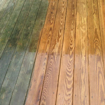 deck with cleaning line down the middle